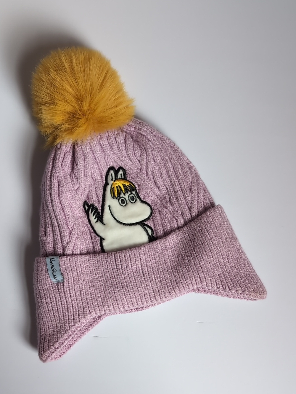 Kids Pink Moomin Knit Pom Beanie